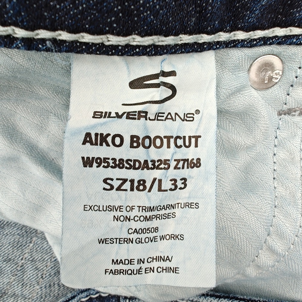 Silver‎ Jeans Aiko Bootcut Womens 18/33 Mid Rise Curvy Fit Medium Wash Denim - Picture 6 of 8